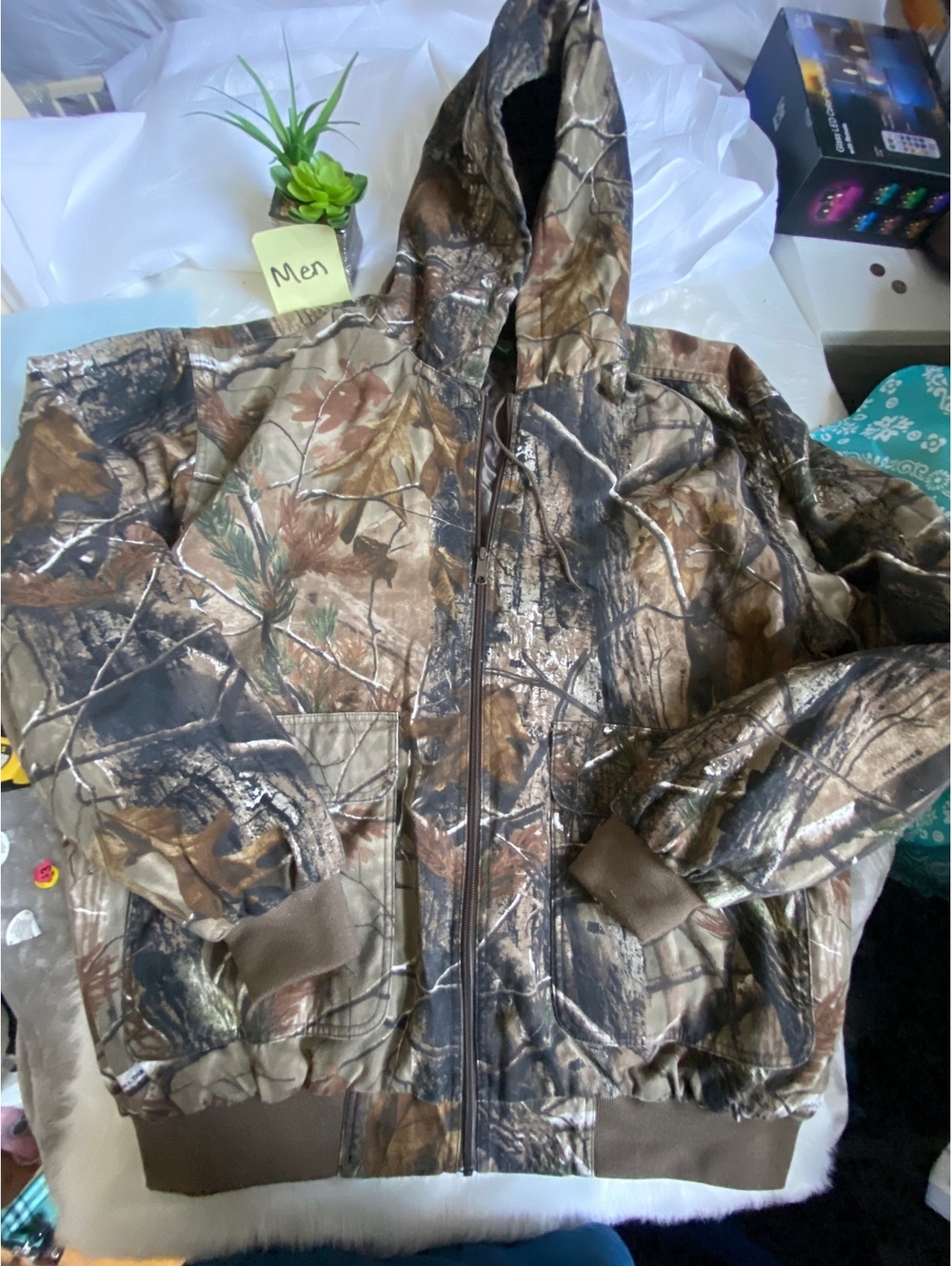 Cabela's Men's Camouflage Hooded Outdoor Jacket Size 2XL